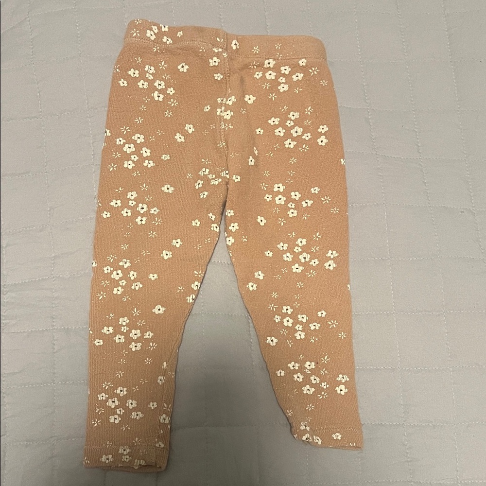 Rylee + Cru Girls' Floral Print Tan Leggings (6-12 months) | Rylee and cru - Picture 3 of 3